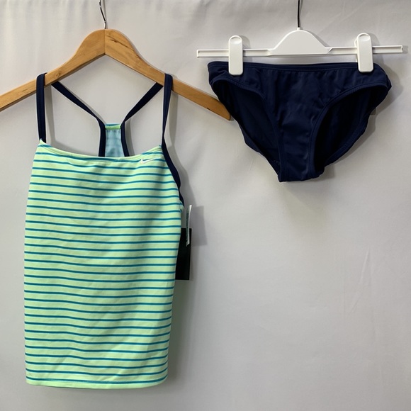 Nike Sport Women's 2 piece Striped Tankini Swimsuit Size Small NWT $100 - Picture 3 of 6